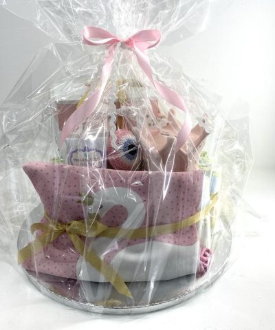 Διώροφη τουρτοπάνα "Κύκνος" για νεογέννητο αγοράκι XL