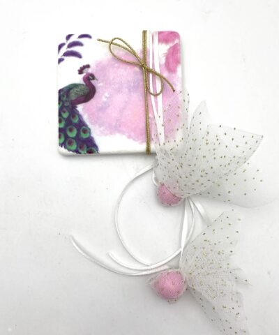 Μαρμάρινο σουβέρ με παγώνι