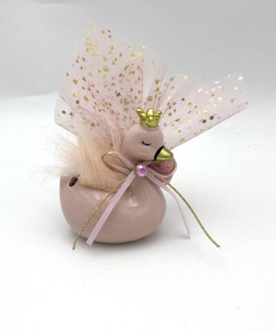 Μπομπονιέρα βάπτισης κουμπαράς κύκνος