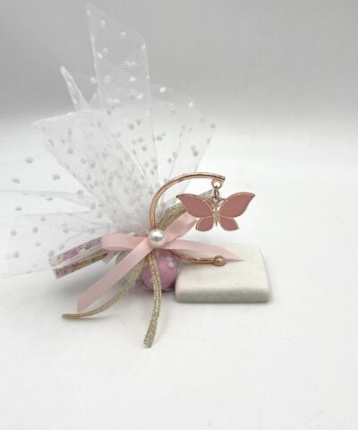Μπομπονιέρα βάπτισης μαρμαράκι με κρεμαστή πεταλούδα