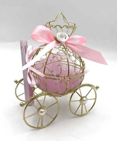 Μπομπονιέρα βάπτισης μεταλλική άμαξα