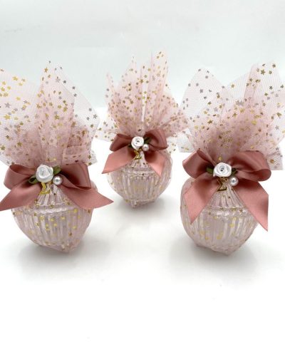 Μπομπονιέρες βάπτισης φοντανιέρα με μονόγραμμα