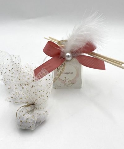 Μπομπονιέρα βάπτισης αρωματικό χώρου με κύκνο