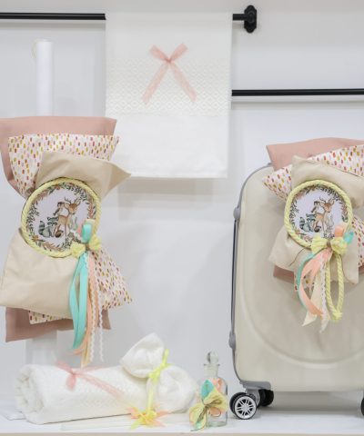 Σετ βάπτισης με βαλίτσα με τα ζωάκια του δάσους