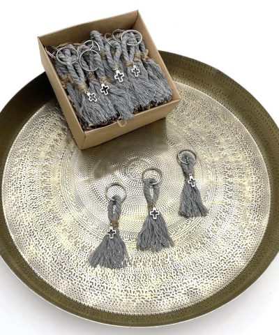 Μαρτυρικά βάπτισης με μακραμέ σχοινάκι