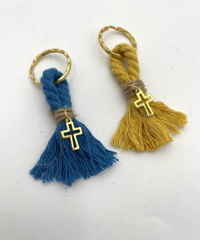 Μαρτυρικά βάπτισης με μακραμέ σχοινάκι