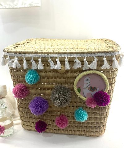 Σετ βάπτισης με ψάθινο καλάθι 